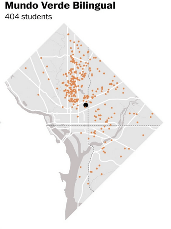 Mundo Verde Bilingual student distribution map 2015 05 10