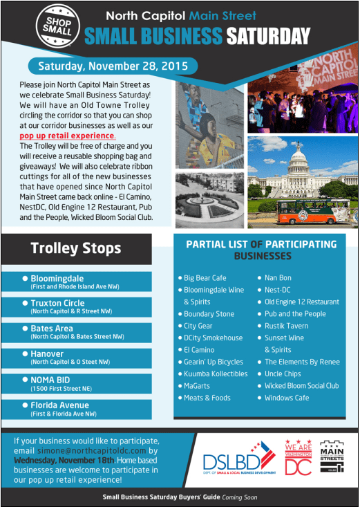 North Capitol Main Street Small Business Saturday 2015 11 28 #1