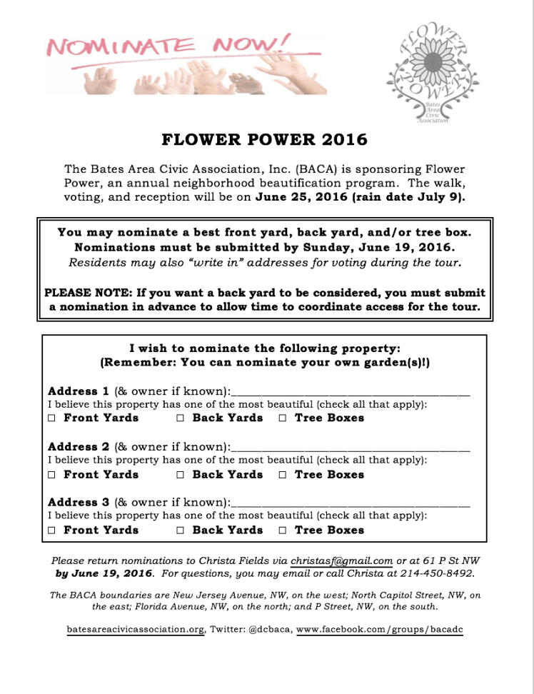BACA Flower Power 2016 Nomination