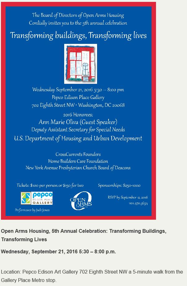 Open Arms Housing fundraiser 2016 09 21