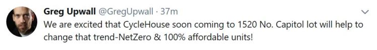 Cycle House Greg Upwall tweet 2017 08 07