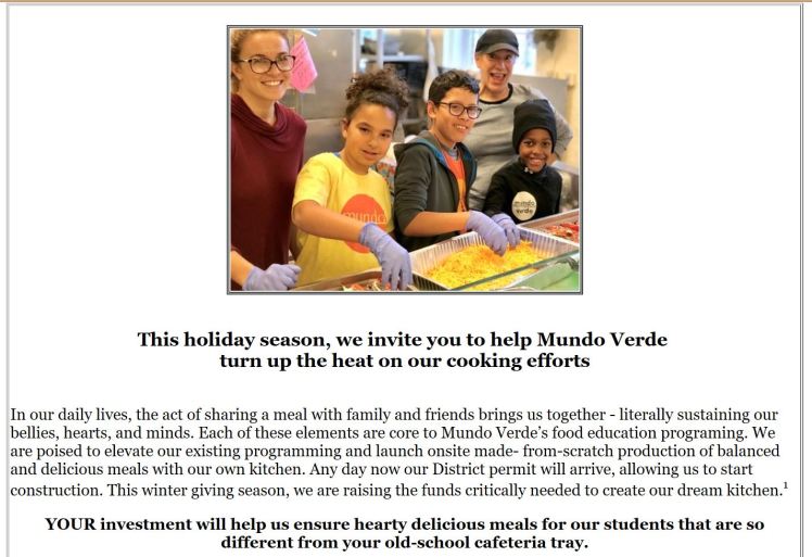 Mundo Verde PCS kitchen donation msg 2017 11 23 #1