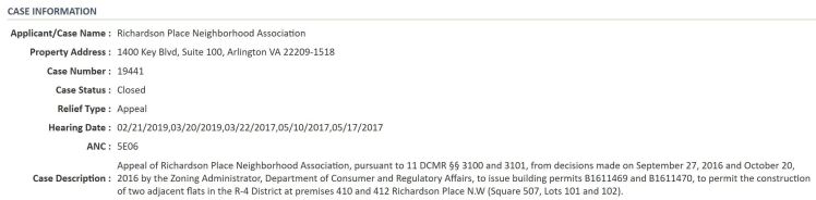 Richardson Place NW zoning case 2019 03 19