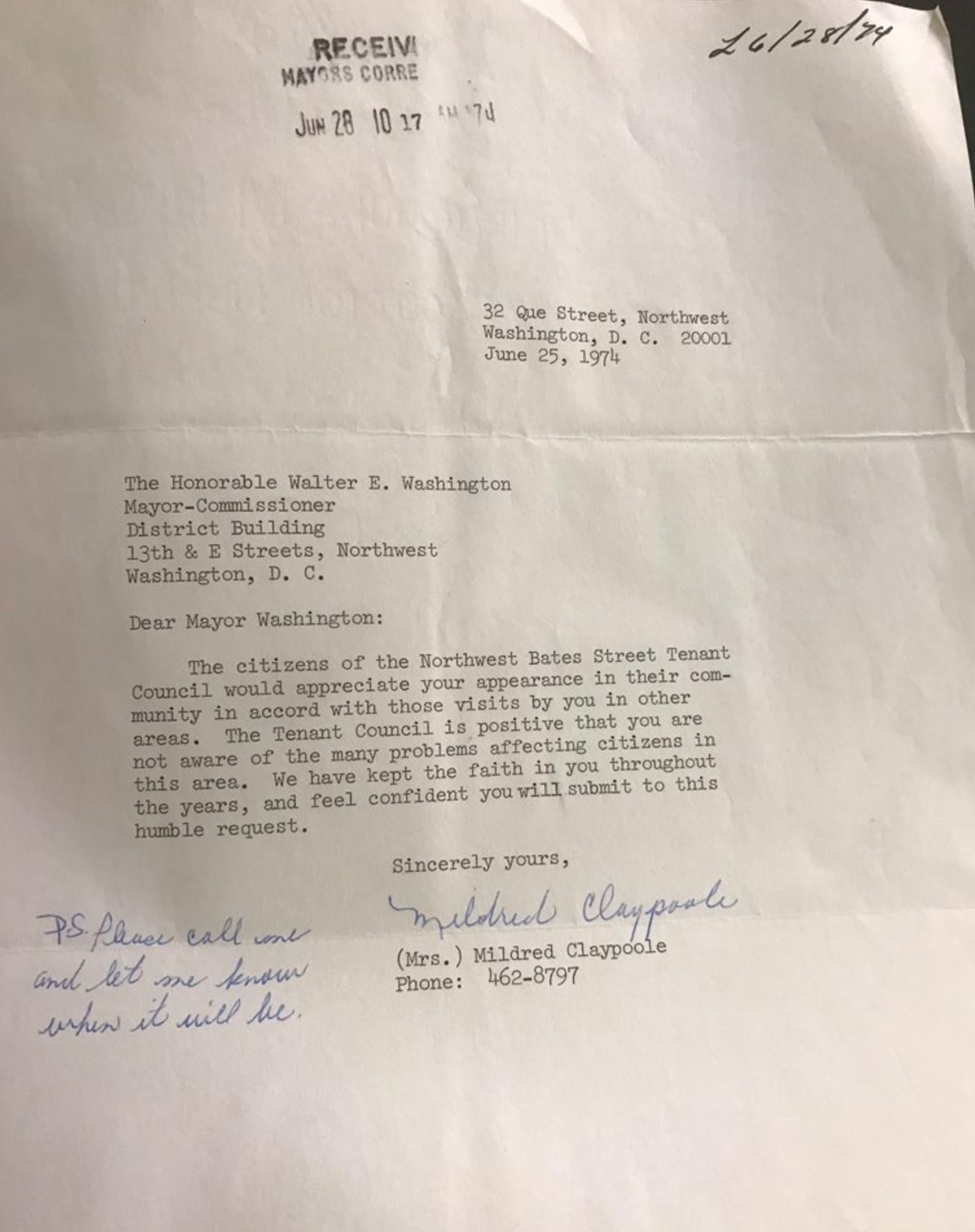 Bates Street Tenant Council 1974